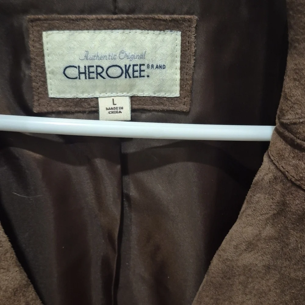 Vintage Cherokee Brown Leather Women's Blazer - Picture 3 of 9